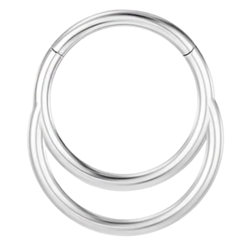 Tytanowy Clicker Segmentowy - Podwójna Obręcz - Piercing Planet