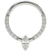 Tytanowy Clicker Segmentowy Z Cyrkoniami I Diamencikiem - Kółko - Piercing Planet