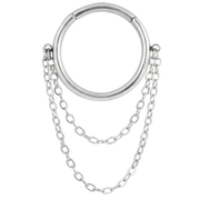 Tytanowy Clicker Segmentowy Z Dwoma Łańcuszkami - Kółko