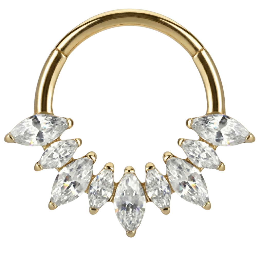 Tytanowy Clicker Segmentowy 9 Cyrkonii - Kółko