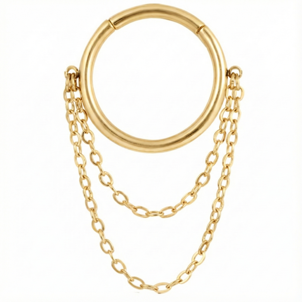 Tytanowy Clicker Segmentowy Z Dwoma Łańcuszkami - Kółko