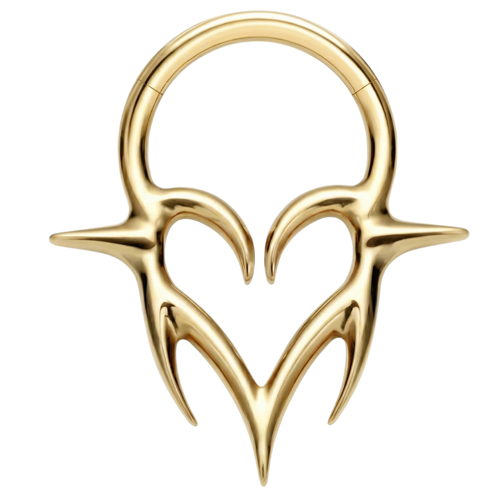 Tytanowy Clicker Segmentowy - Serce Z Kolcami