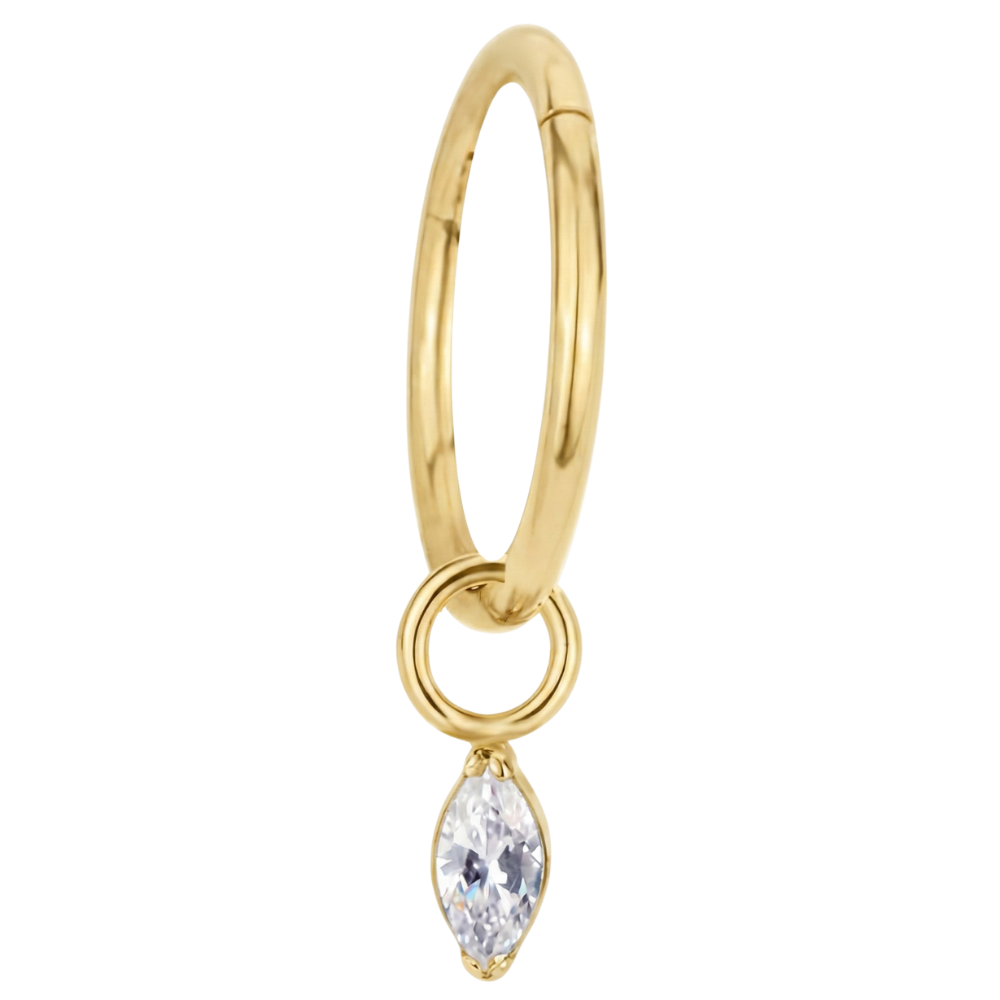 Tytanowy Clicker Segmentowy Z Zawieszką Cyrkonią – Kółko