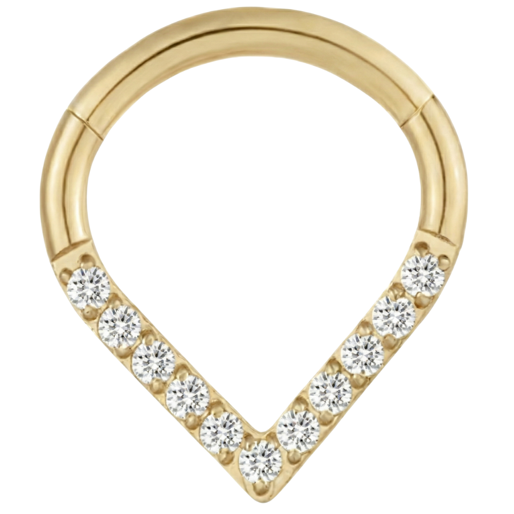 Tytanowy Clicker Segmentowy Z Cyrkoniami - Łezka - Piercing Planet