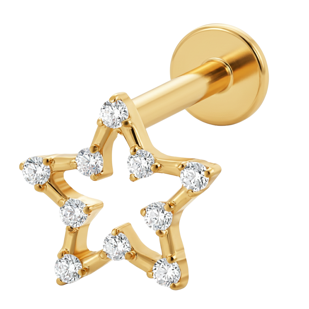 Tytanowy Labret Ozdobny - Cyrkoniowa Gwiazda