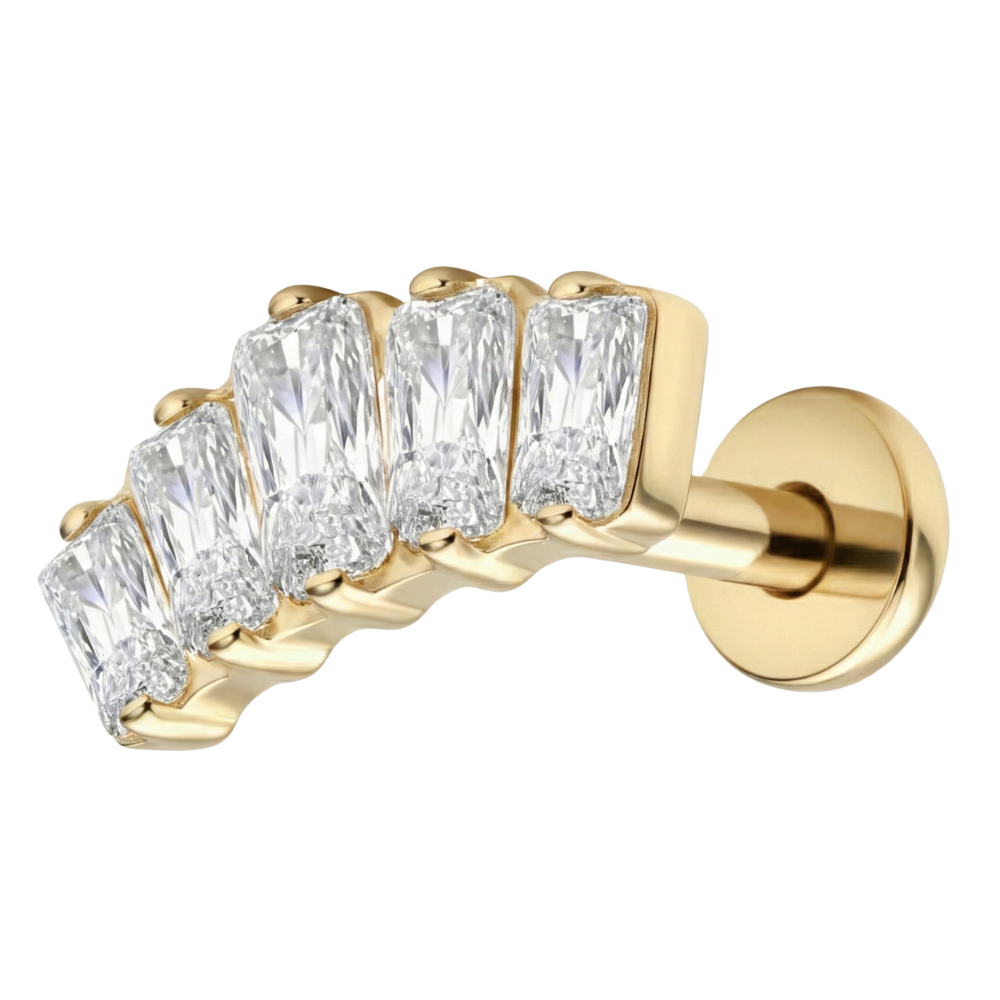 Tytanowy Labret Ozdobny - Arc Z Cyrkoniami