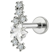 Tytanowy Labret Ozdobny - Z Cyrkoniami I Gwiazdką