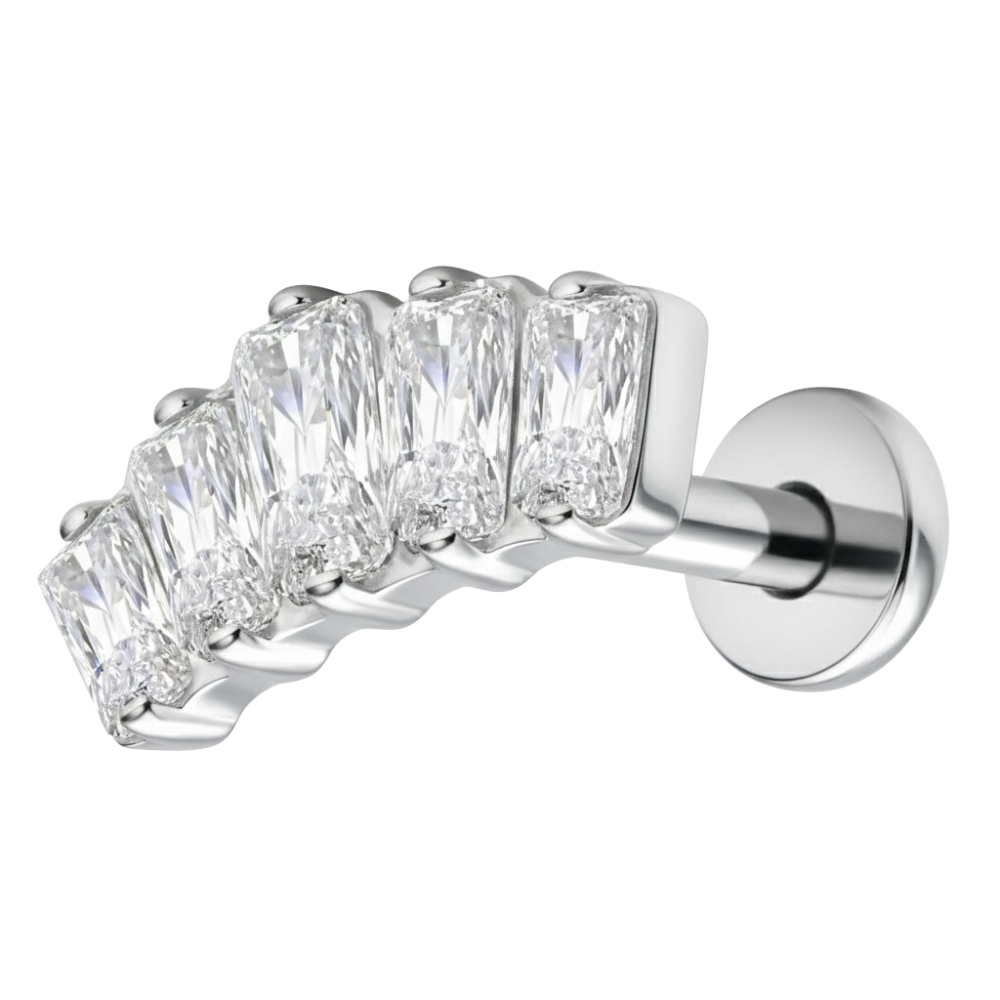 Tytanowy Labret Ozdobny - Arc Z Cyrkoniami