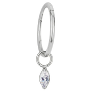 Tytanowy Clicker Segmentowy Z Zawieszką Cyrkonią – Kółko