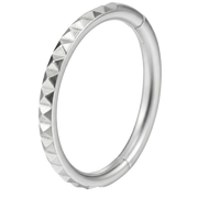 Tytanowy Clicker Segmentowy Szlif Diamentowy Kwadraciki - Kółko