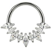 Tytanowy Clicker Segmentowy 9 Cyrkonii - Kółko