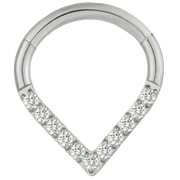 Tytanowy Clicker Segmentowy Z Cyrkoniami - Łezka - Piercing Planet