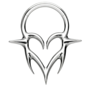 Tytanowy Clicker Segmentowy - Serce Z Kolcami