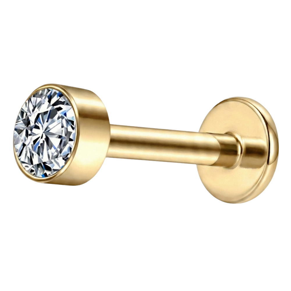 Tytanowy Labret Ozdobny - Z Cyrkonią