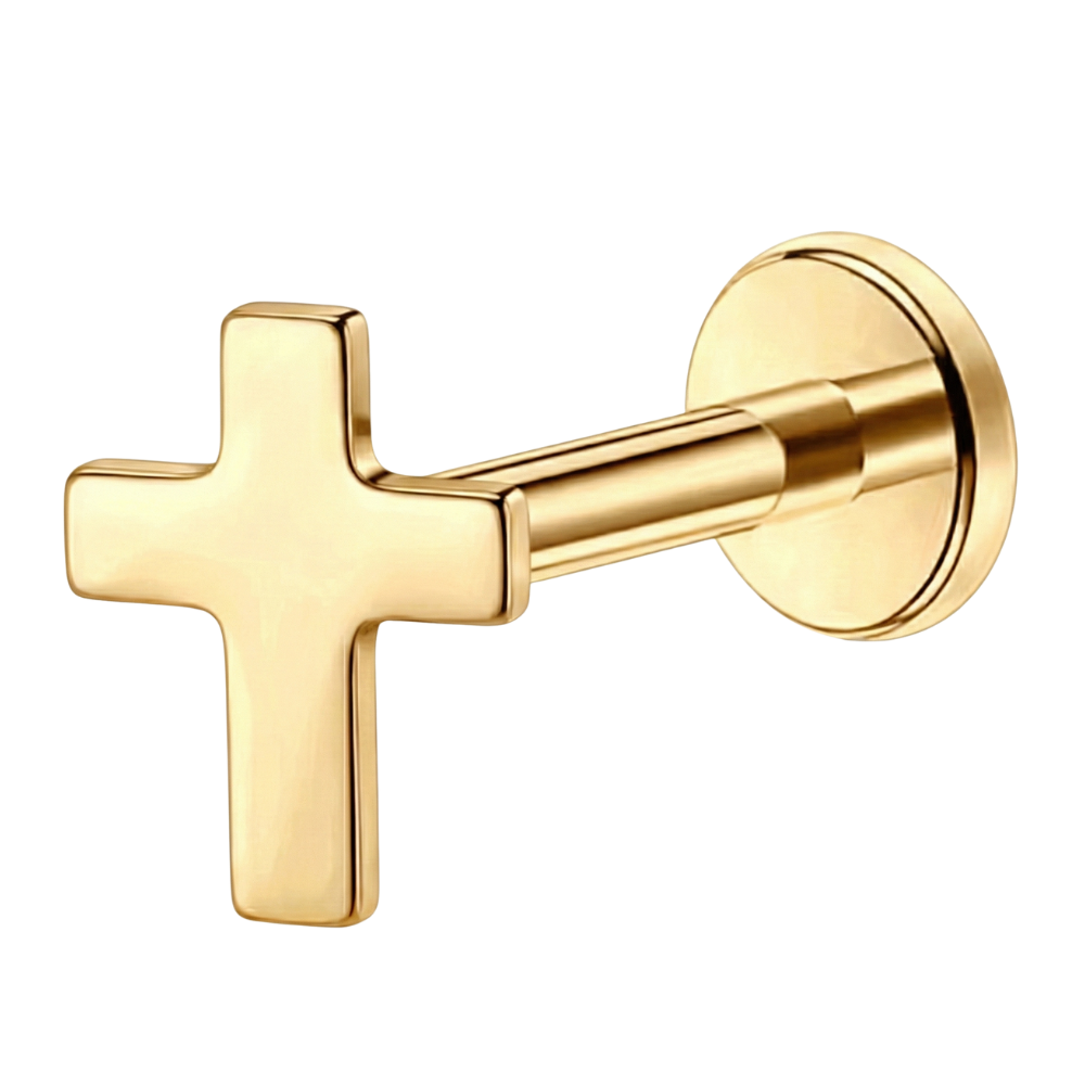 Tytanowy Labret - Krzyżyk