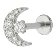 Tytanowy Labret Ozdobny - Księżyc Z Cyrkoniami