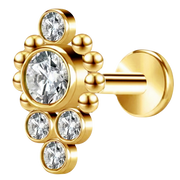 Tytanowy Labret Ozdobny - Kaskada Z Cyrkoniami I Kuleczkami