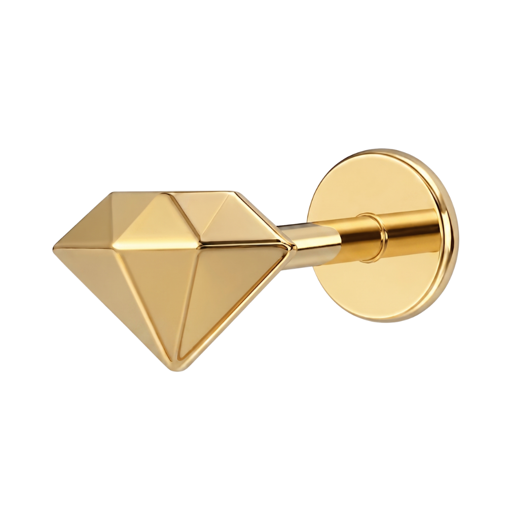 Tytanowy Labret Ozdobny - Geometryczny Diament