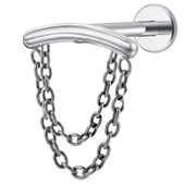 Tytanowy Labret Ozdobny - Łuk Z Łańcuszkami