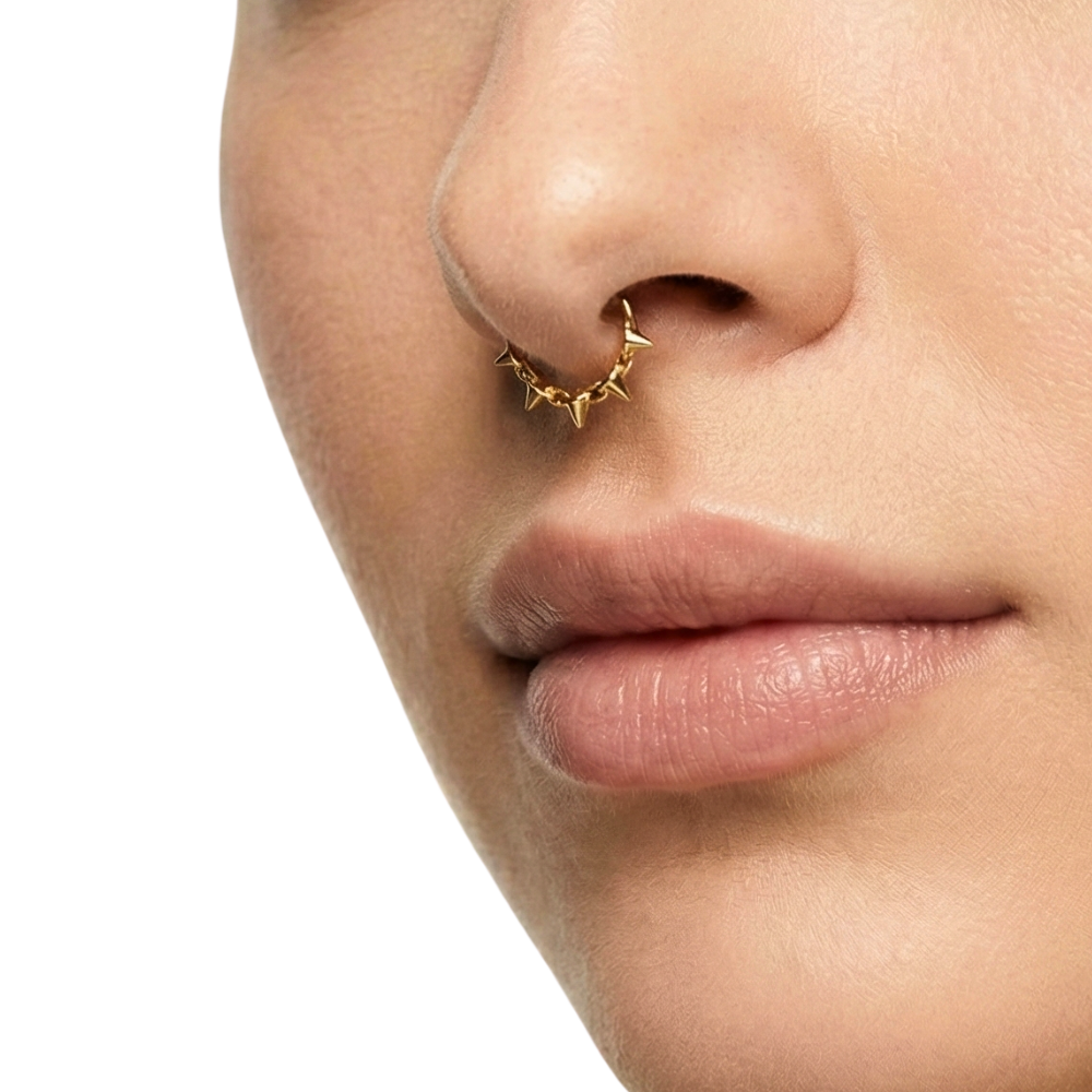 Tytanowy Clicker Segmentowy Z Cierniami - Kółko - Piercing Planet