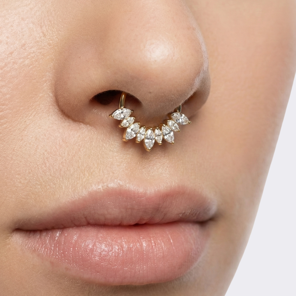 Tytanowy Clicker Segmentowy 9 Cyrkonii - Kółko