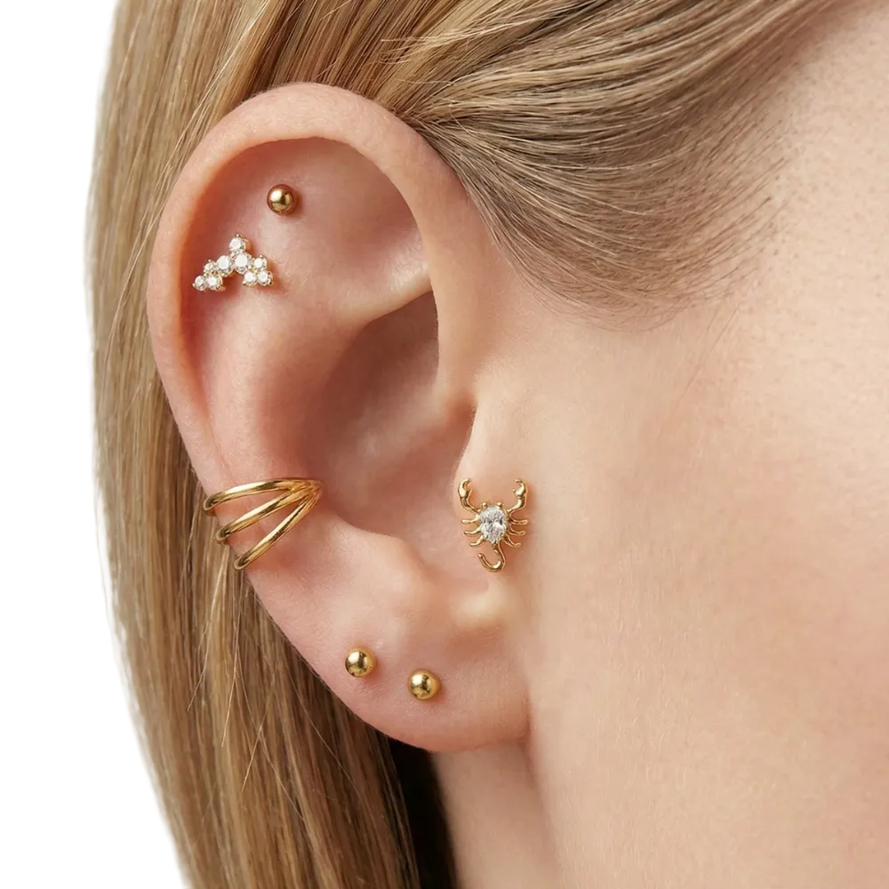 Tytanowy Labret Ozdobny - Skorpion Z Cyrkoniami