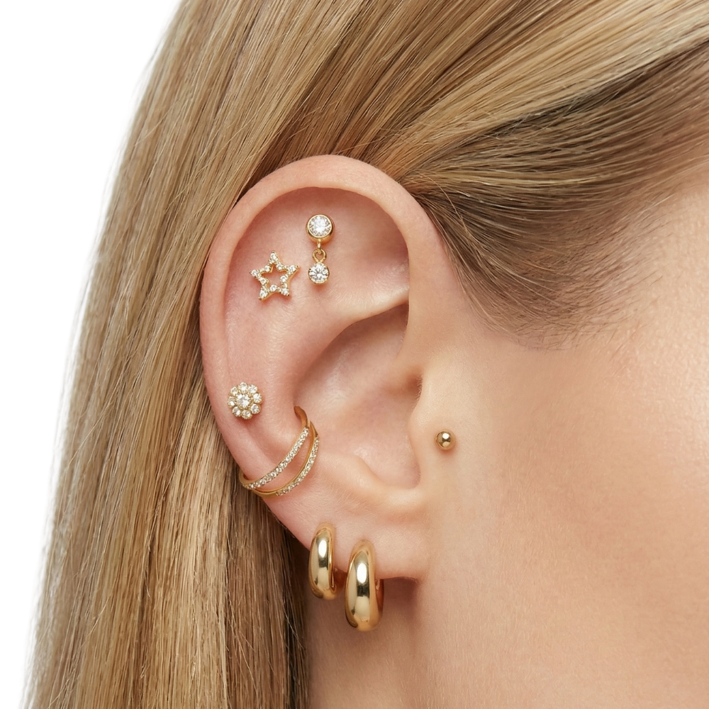 Tytanowy Labret Ozdobny - Cyrkoniowa Gwiazda