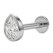 Tytanowy Labret Ozdobny - Łezka