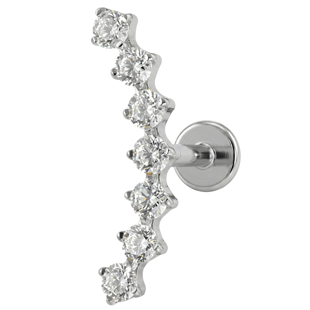 Tytanowy Labret Ozdobny - Duży Łuk Cyrkonii