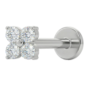 Tytanowy Labret Ozdobny - Cztery Cyrkonie