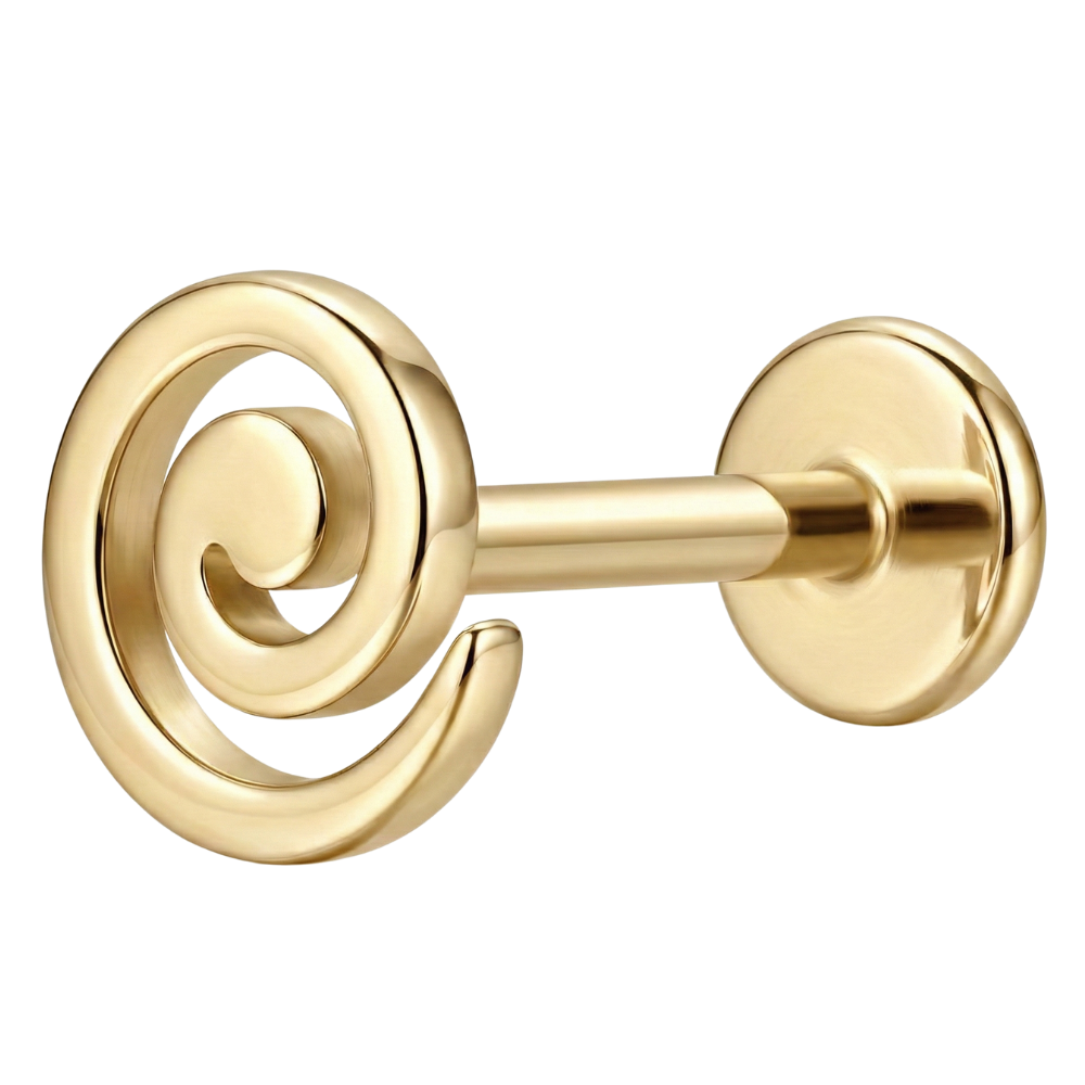 Tytanowy Labret Ozdobny - Spirala