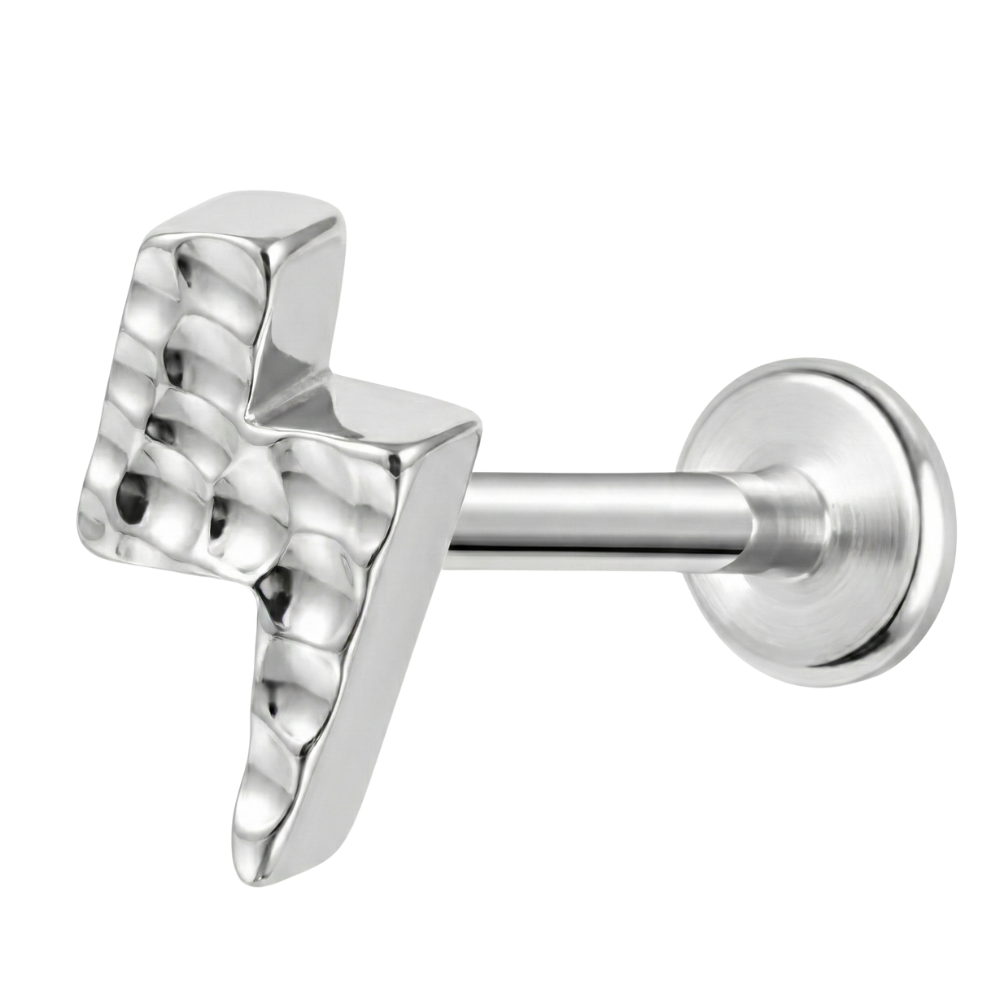 Tytanowy Labret Ozdobny - Piorun Ze Strukturą