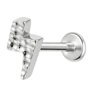 Tytanowy Labret Ozdobny - Piorun Ze Strukturą