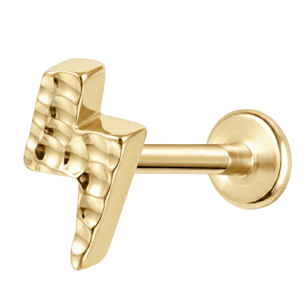 Tytanowy Labret Ozdobny - Piorun Ze Strukturą