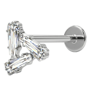 Tytanowy Labret Ozdobny - Trójkąt Z Cyrkoniami