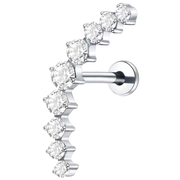 Tytanowy Labret Ozdobny - Kaskada Cyrkonii