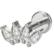 Tytanowy Labret Ozdobny - Korona Cyrkonii