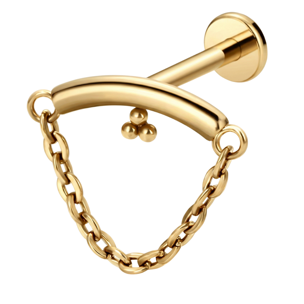 Tytanowy Labret Ozdobny - Łuk Z Łańcuszkiem