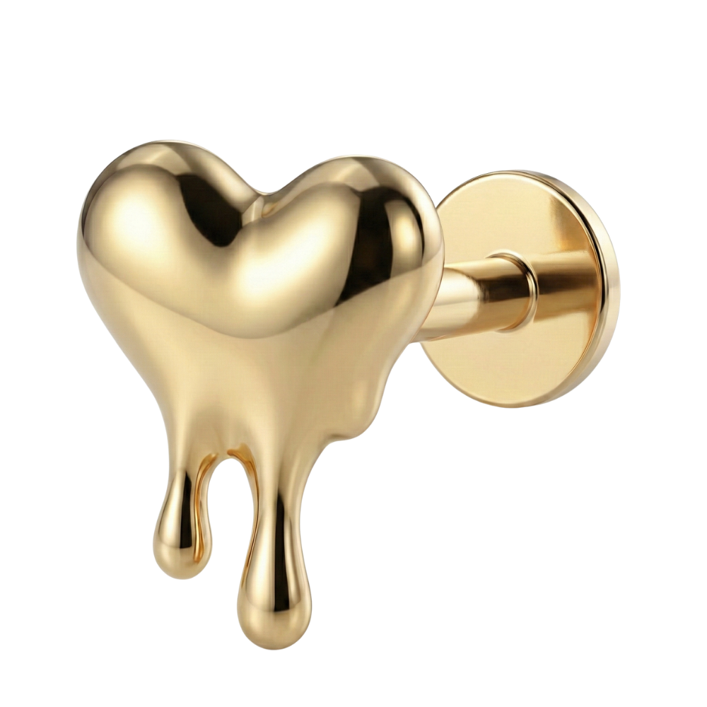 Tytanowy Labret Ozdobny - Topniejące Serce