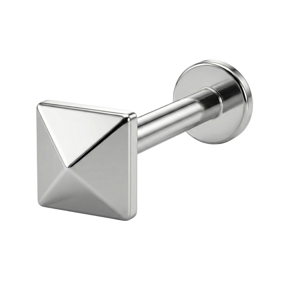 Tytanowy Labret Ozdobny - Kwadracik