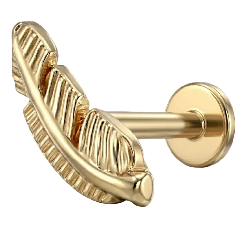 Tytanowy Labret Ozdobny - Piórko