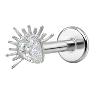 Tytanowy Labret Ozdobny - Cyrkonia Z Promieniami