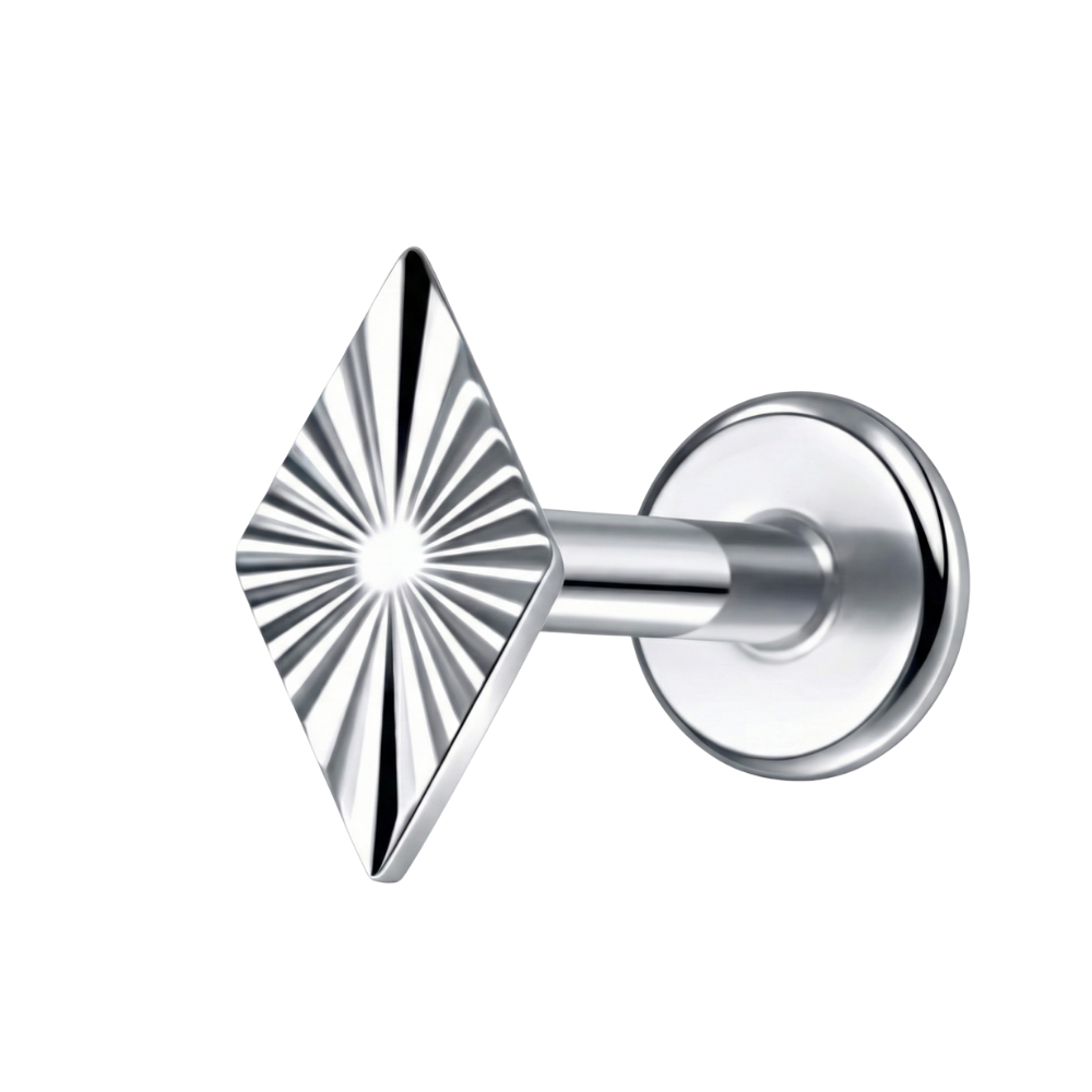 Tytanowy Labret Ozdobny - Strukturalny Romb