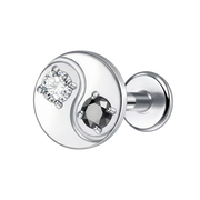 Tytanowy Labret Ozdobny - Yin Yang Z Cyrkoniami