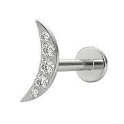 Tytanowy Labret Ozdobny - Księżycowy Łuk Z Cyrkoniami