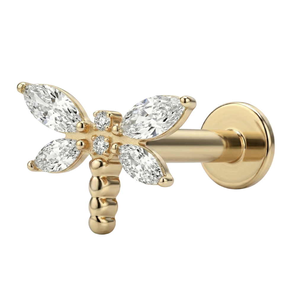 Tytanowy Labret Ozdobny - Cyrkoniowa Ważka