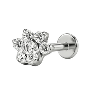 Tytanowy Labret Ozdobny - Łapa Z Cyrkoniami