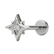 Tytanowy Labret Ozdobny - Gwiazda Z Cyrkonią