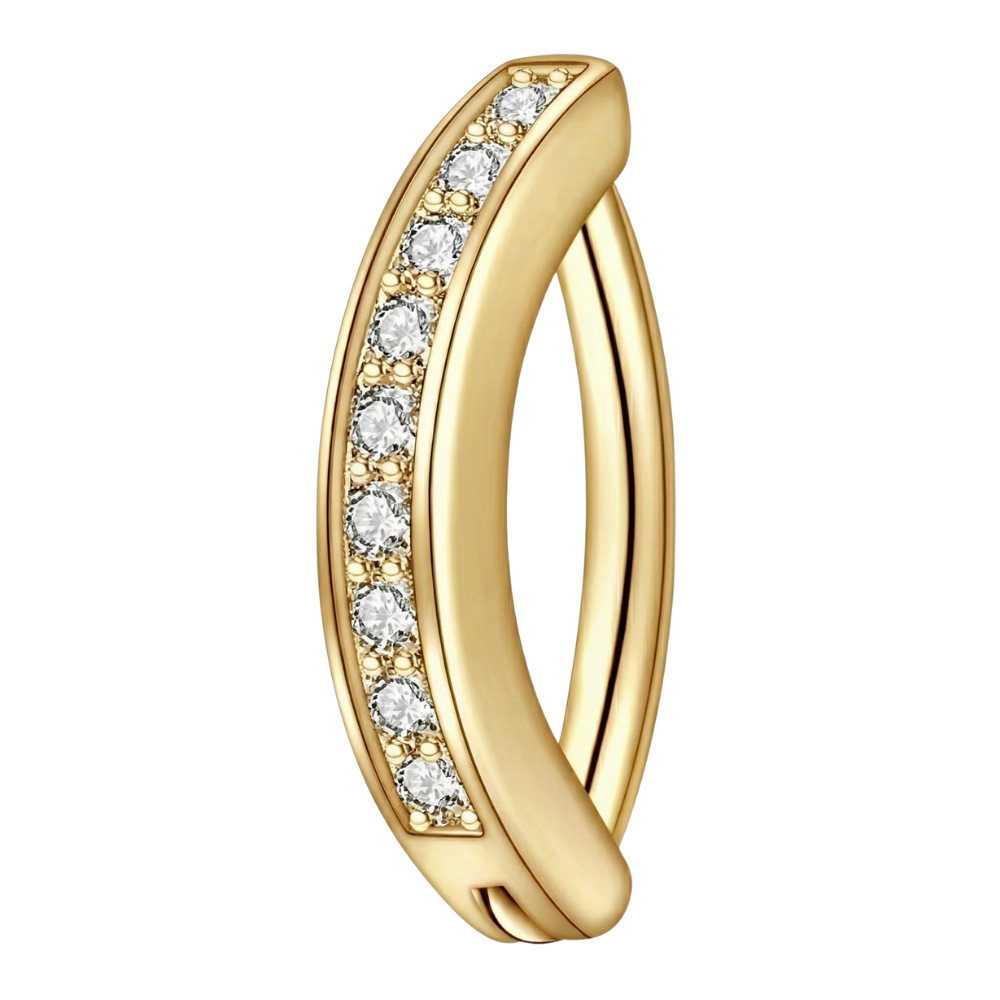 Tytanowy Clicker Do Pępka - Z Cyrkoniami