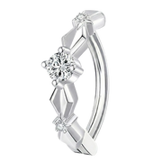 Tytanowy Clicker Do Pępka - Romb Z Cyrkoniami